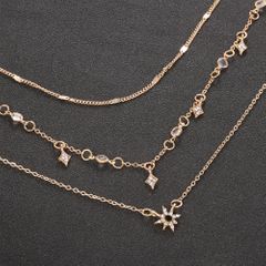 Lady jewellery fashion new women multilayer star pendant necklace handmade necklace combination sku4444 One  size