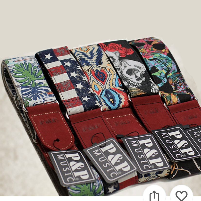 High Grade Cotton Guitar Strap Leather Embossed Guitar Strap Electric Guitar Acous