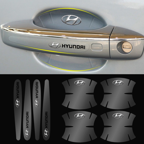Car styling 8Pcs/lot Car Door Handle  Anti-Scratch Decals Protector Accessories For Hyundai Tucson