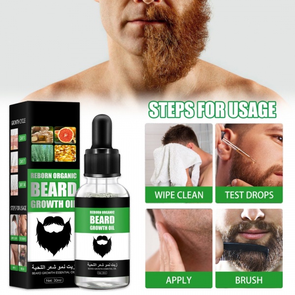 1pc Newest 30ml Beard Growth Oil Serum Fast Growing Mustache Facial Hair Grooming
