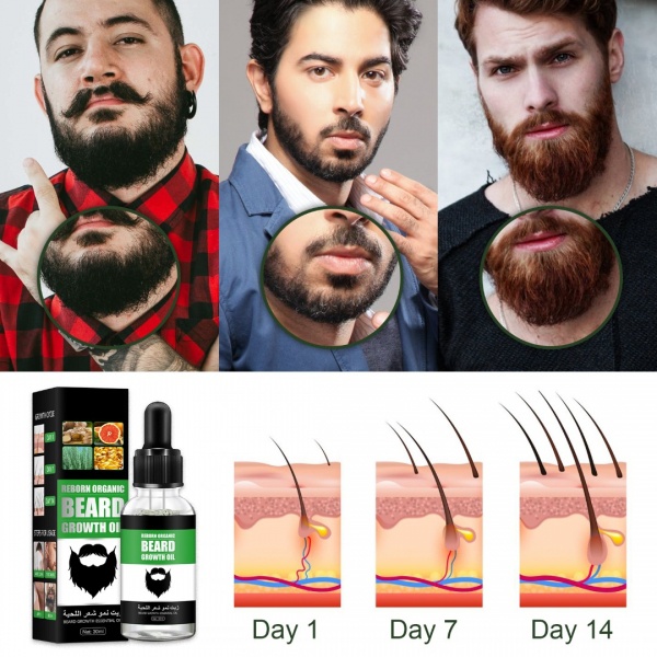 1pc Newest 30ml Beard Growth Oil Serum Fast Growing Mustache Facial Hair Grooming