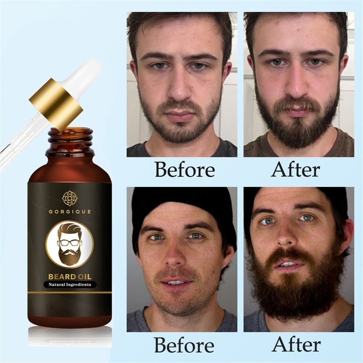 Beard Nourishing Oil Beard Growth Essential Oil for Gentleman 100% Pure Natural(5/15/30/50ml)