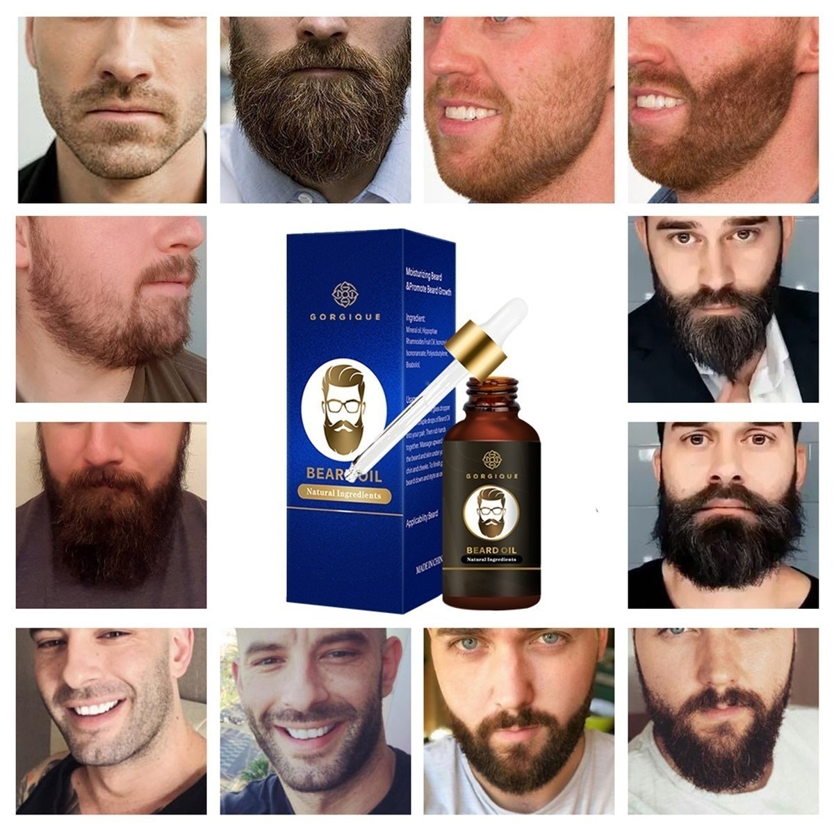 Beard Nourishing Oil Beard Growth Essential Oil for Gentleman 100% Pure Natural(5/15/30/50ml)