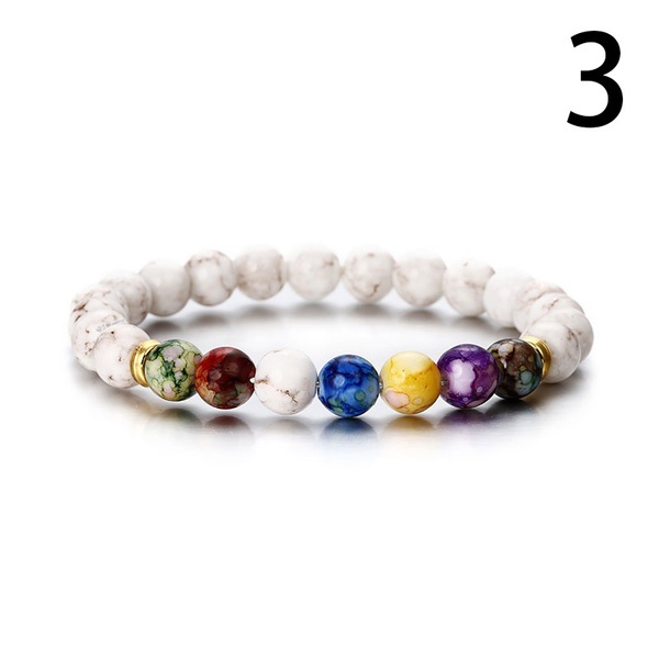 2022 New Fashion Seven Chakra Healing Yoga Life Energy Natural Stone Bracelet Lace Braided Rope Chain Yoga Bracelet Bracelet Couple Bracelet