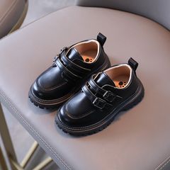 Size[26-30] New kids shoes children's small leather shoes boys and girls shoes baby toddler shoes casual shoes 3-6 years old Black 26
