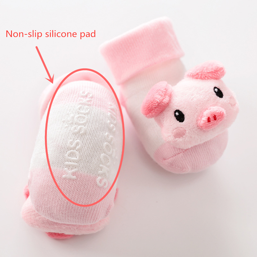 Cartoon Baby Socks  Anti-Slip Newborn Rattle Socks Cute Autumn Floor Cotton Socks Warm Boots