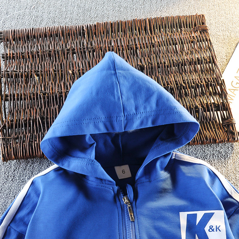 Baby sports suit 1-5 years old baby two bar pull strip long sleeve Hoodie trousers two piece suit