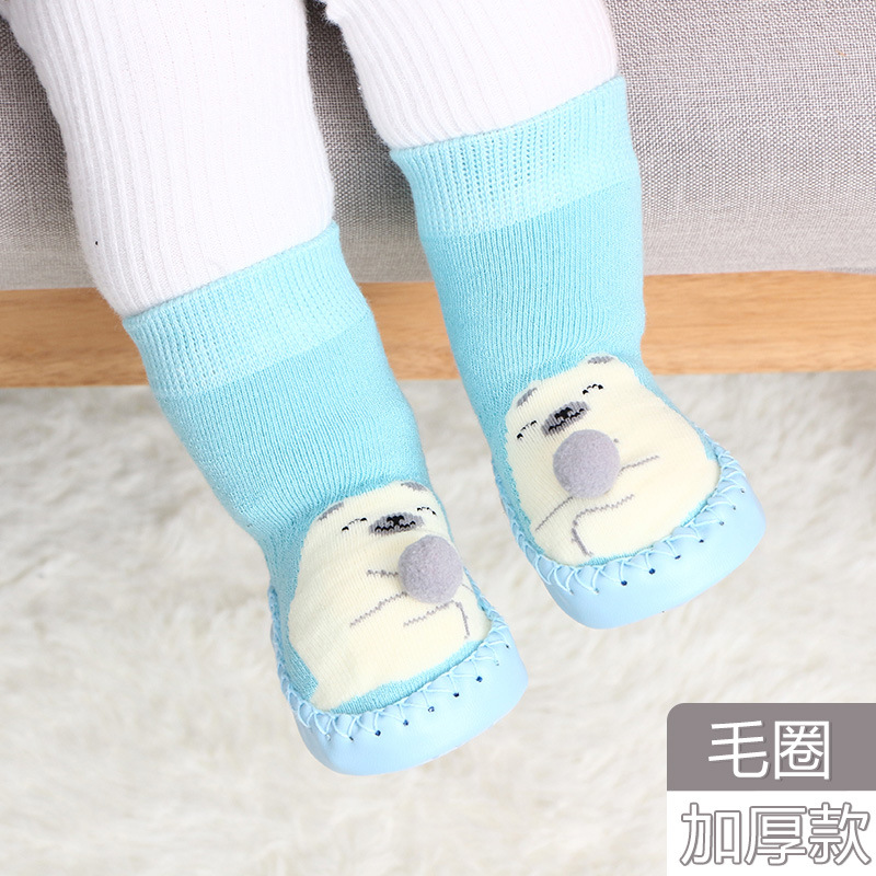 Newborn baby shoes new socks non slip leather sole children&apos;s floor socks