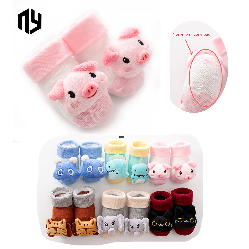 Cartoon Baby Socks  Anti-Slip Newborn Rattle Socks Cute Autumn Floor Cotton Socks Warm Boots