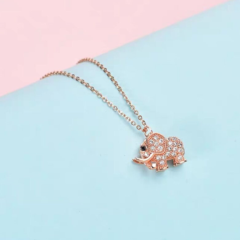 Titanium Steel Diamond Shell Animal Pendant Color Preserving Hypoallergenic Crystal Ladies Necklace