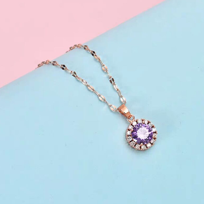 Titanium Steel Diamond Shell Animal Pendant Color Preserving Hypoallergenic Crystal Ladies Necklace