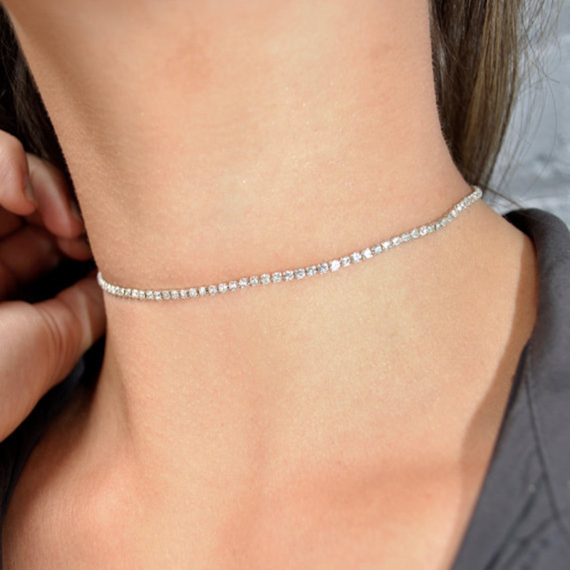 Simple temperament diamond necklace clavicle necklace necklace female