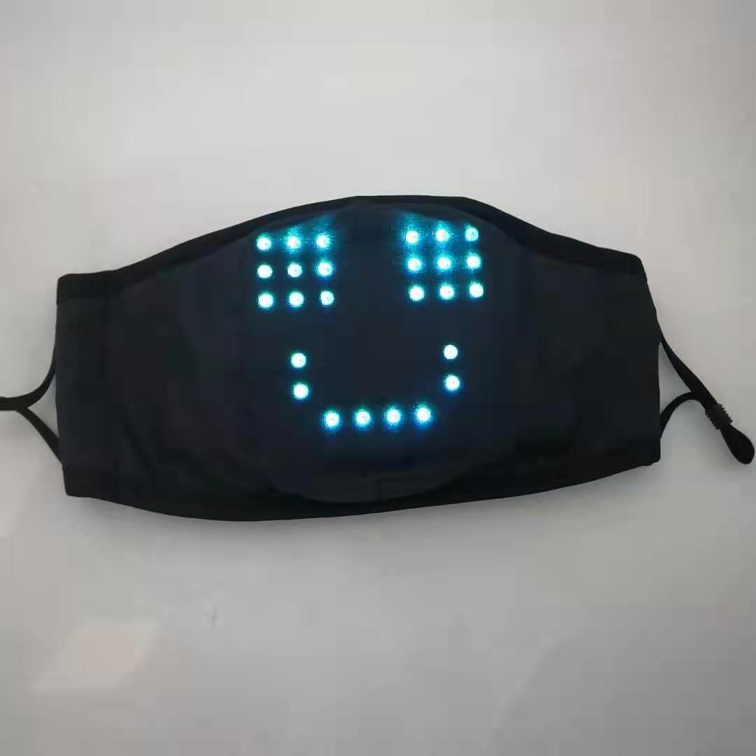 New personalized voice mask LED luminous mask DJ party bar LED display luminous mask