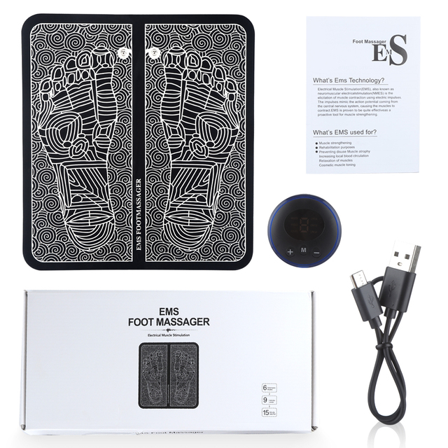 Foot Massager Electric Smart Muscle Stimulation Pulse Acupuncture Therapy USB Charging Relieves Pain