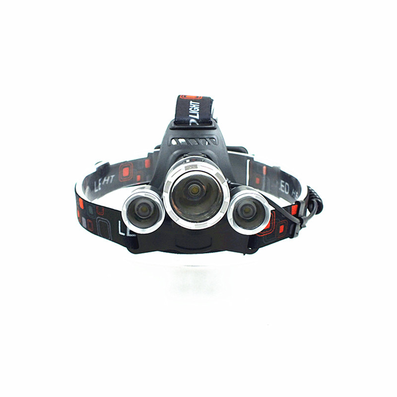 3LED headlamp aluminum alloy strong light charging headlamp three lamps aircraft lamp T6 headlamp