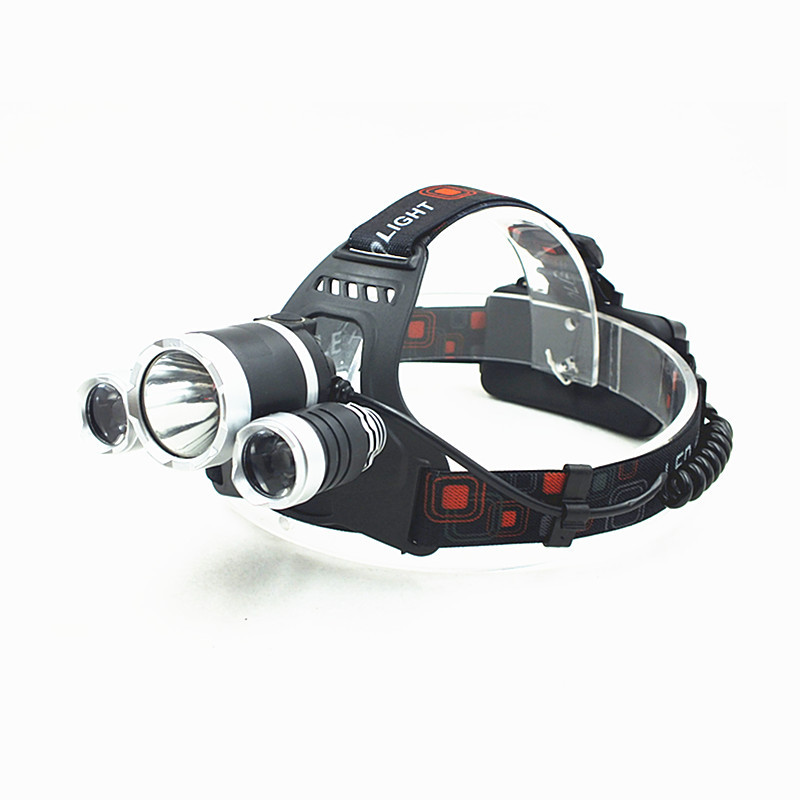 3LED headlamp aluminum alloy strong light charging headlamp three lamps aircraft lamp T6 headlamp