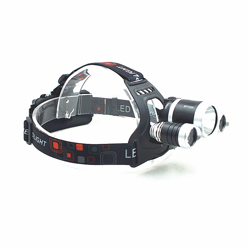 3LED headlamp aluminum alloy strong light charging headlamp three lamps aircraft lamp T6 headlamp