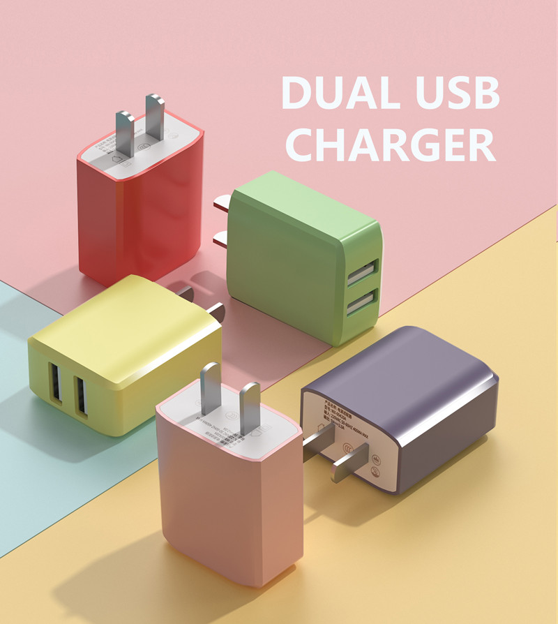 Macaron color 5V2A charger Macaron adapter for Apple Android Huawei phones