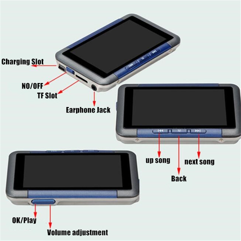 3LCD HD MP5 player video music media MP4 player FM radio 1280 x 720 support MP3 AAC WMA WMV FLAC MIC