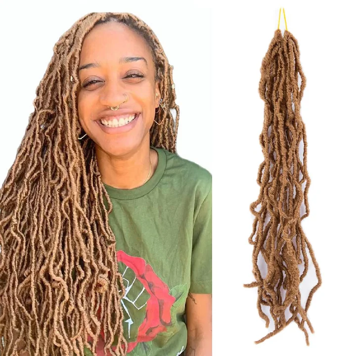 Faux Locs Crochet Hair Braid Synthetic Curly  Natural Dreadlocks Hair Soft Locs Crochet Braids 18" 21Strands/Pack