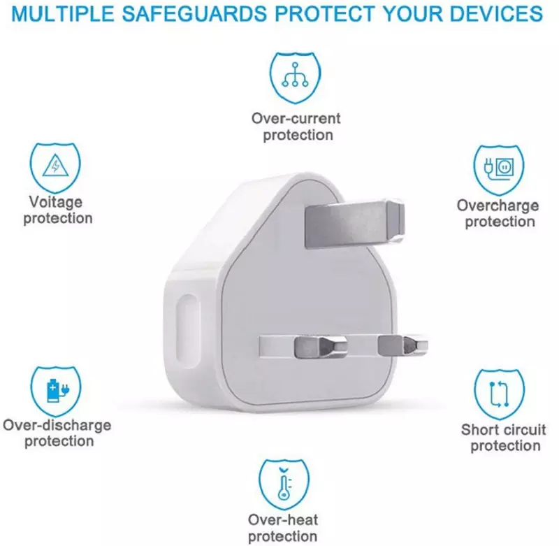 High quality 3 Pin UK Plug Single usb Charger AC usb Power Adapter Charger 1A white one size white