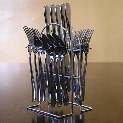 24 Pcs Cutlery Set Plain Stainless Steel (Knives, Tea and Table Spoons, Forks)