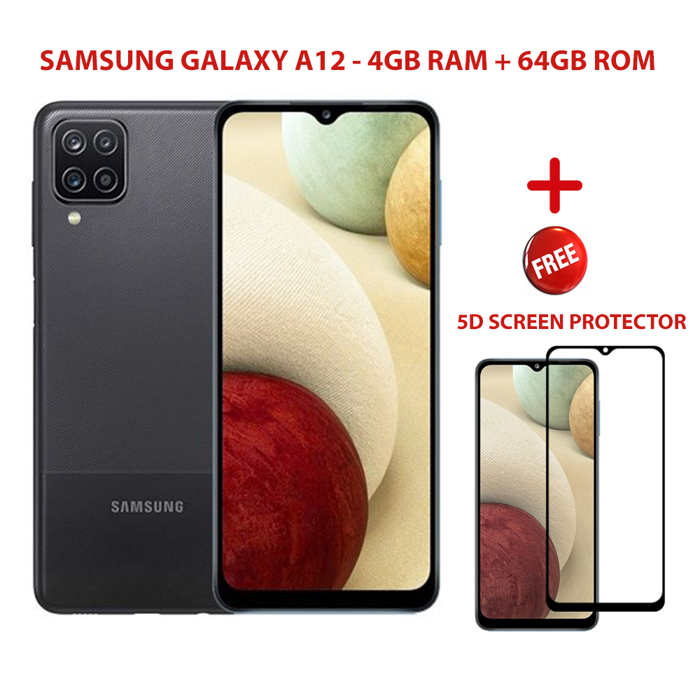 Samsung Galaxy A12, 6.5&quot;,4GB RAM+128GB,5000mAh,(Dual SIM)  +FREE 5D SCREEN PROTECTOR