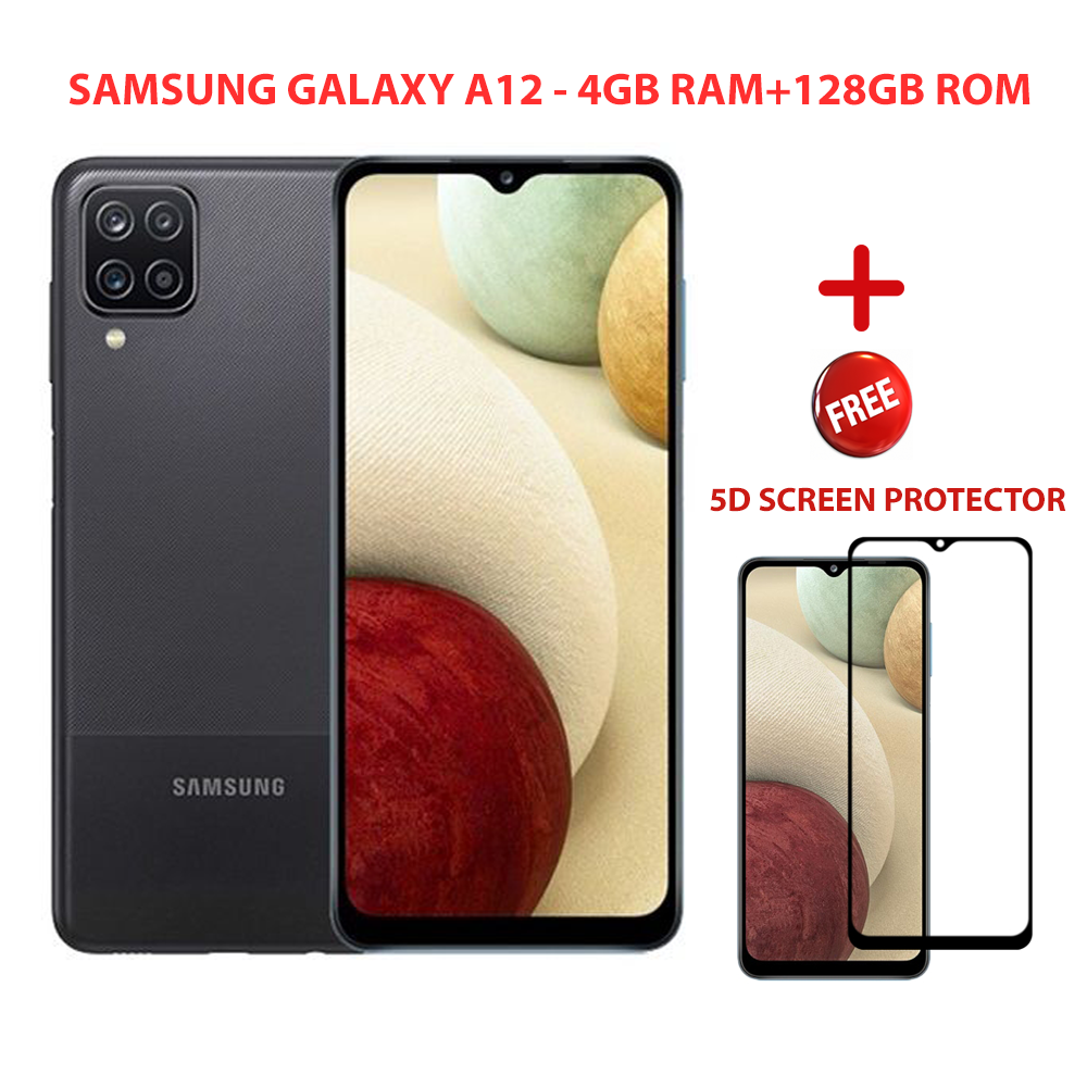 Samsung Galaxy A12, 6.5&quot;,4GB RAM+128GB,5000mAh,(Dual SIM)  +FREE 5D SCREEN PROTECTOR