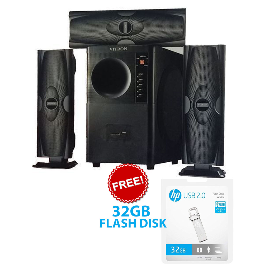 Vitron V635 3.1 HOME THEATER BUILT IN POWERFUL AMPLIFIER, SUB-WOOFER SYSTEM 3.1 CH 10000W+32GB FLASH DISK