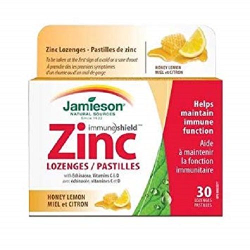 Jamieson Zinc Lozenges For Sore Throat 30s Honey and Lemon