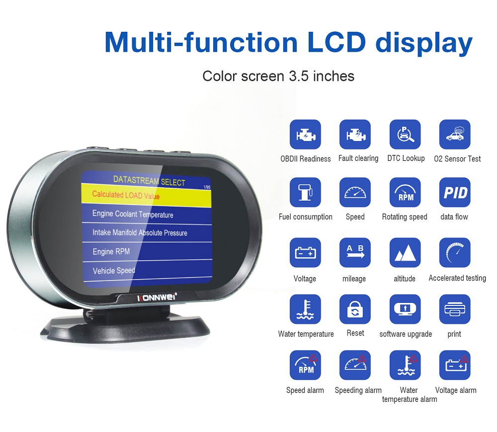 ouchuangbo Kw206 OBD2 automobile digital display scanner fuel consumption water temperature meter