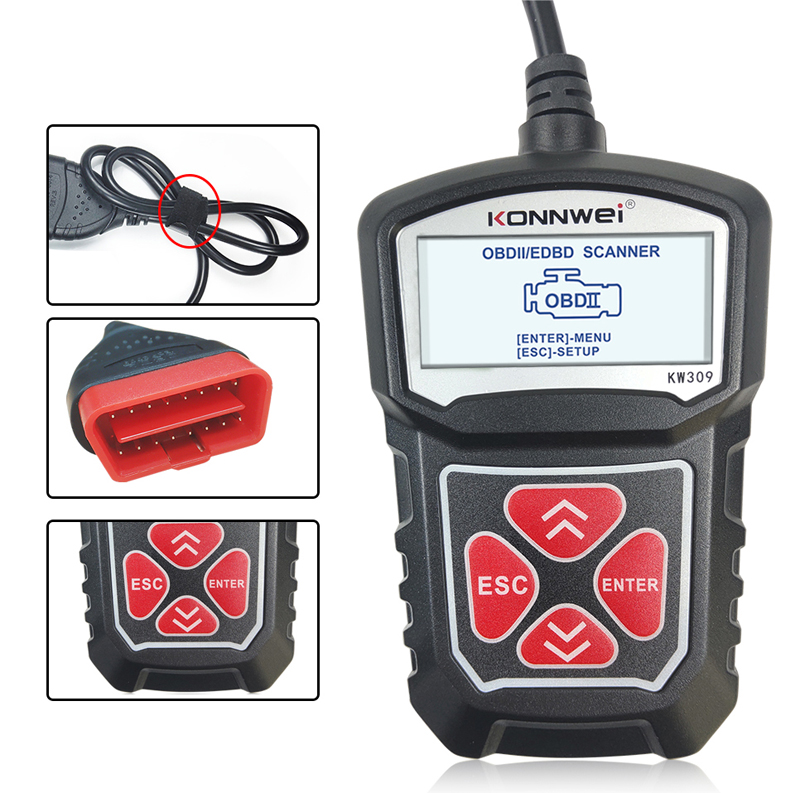 ouchuangbo Kw309 OBDII car diagnostic scanner tool OBDII / 2 code reader 7 languages