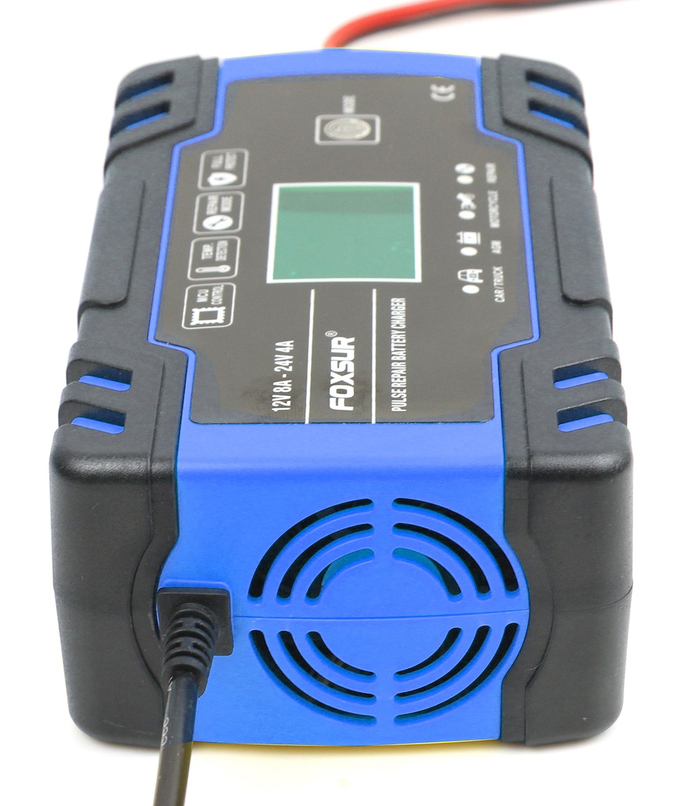 ouchuangbo LCD wet lead acid battery charger Automobile motorcycle 12V 8A pulse repair