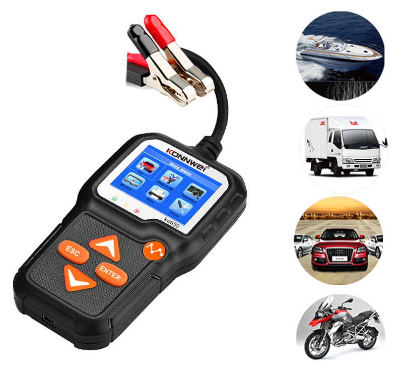ouchuangbo KW650 6V / 12V analyzer Automobile motorcycle battery tester 100 to 2000 CCA