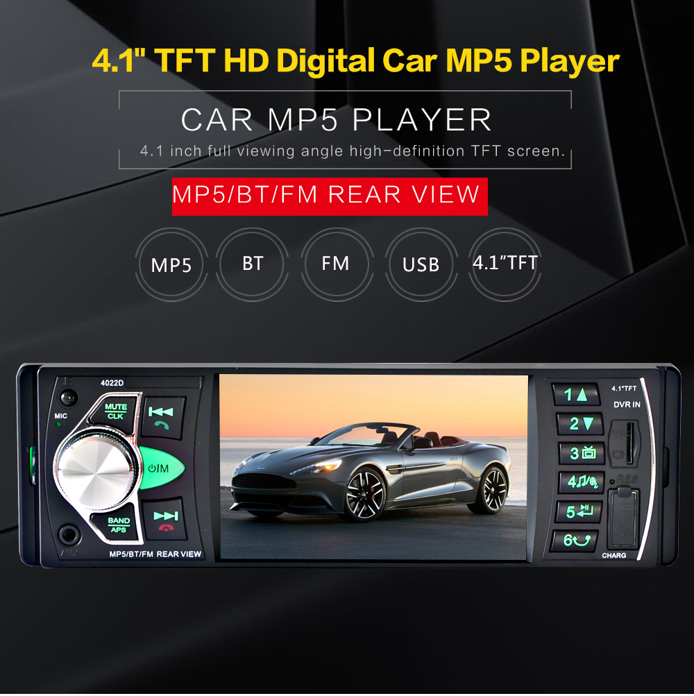 ouchuangbo Car radio multimedia video player 4.1 "Bluetooth aux auto stereo host + aux cable