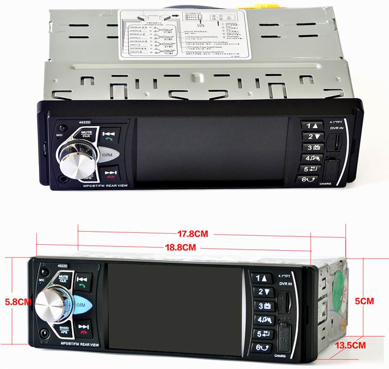 ouchuangbo Car radio multimedia video player 4.1 "Bluetooth aux auto stereo host + aux cable