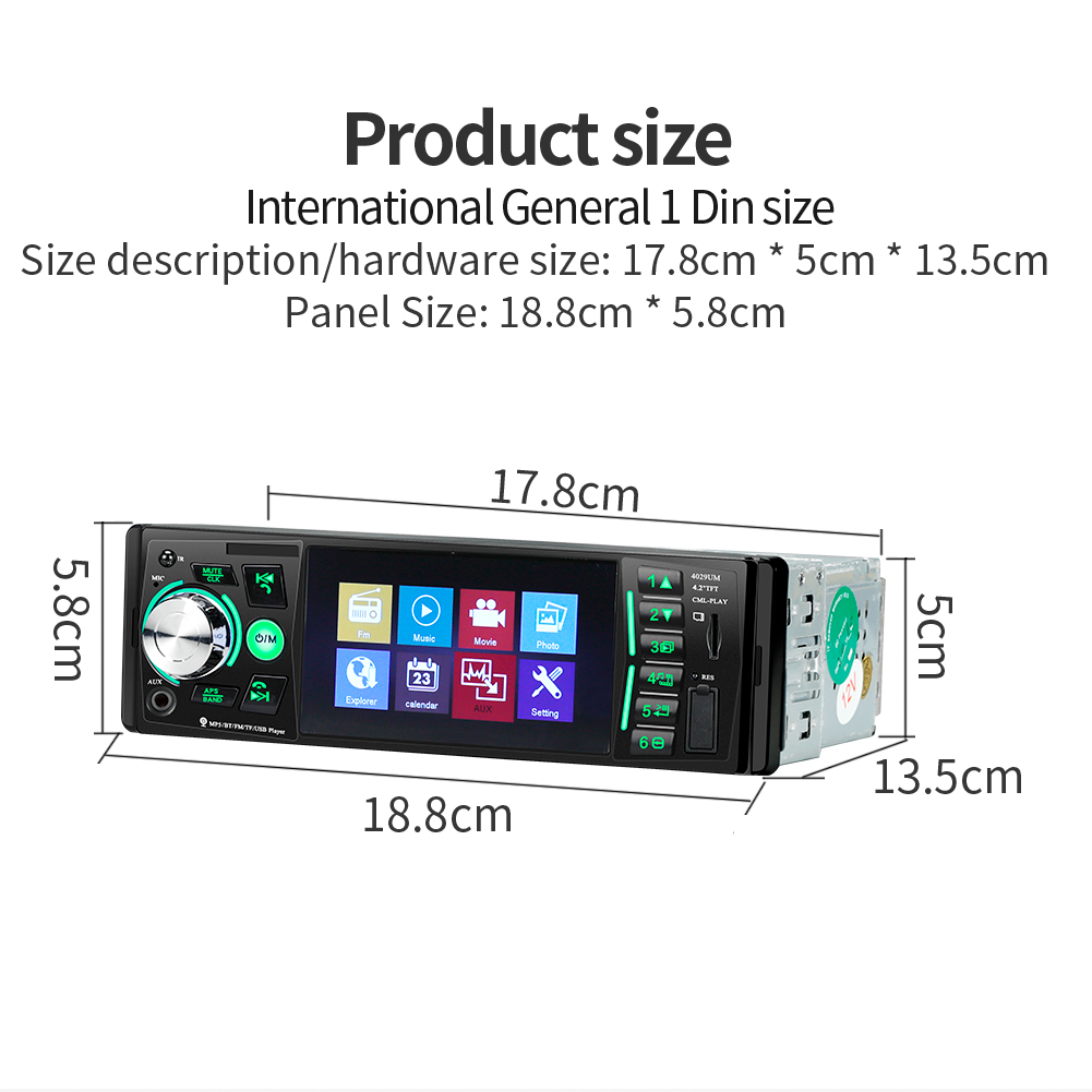 ouchuangbo 1 DIN 4.2 "high definition screen car radio stereo multimedia MP5 player Bluetooth