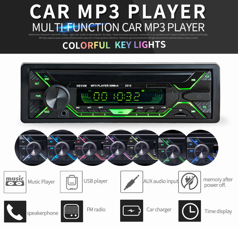 ouchuangbo Car radio stereo 12V Car FM radio MP3 audio player with USB / SD Bluetooth phone