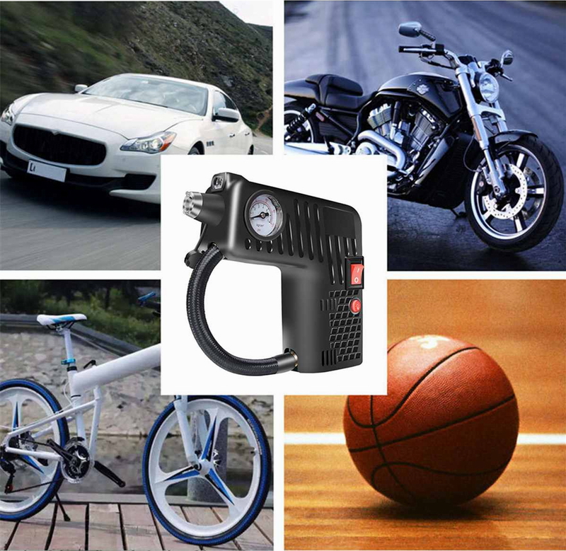 ouuchaungbo Multifunctional Car Tire Inflator Air Compressor 12V Electric Car Tire Air Pump Car Motorcycle Car Bike