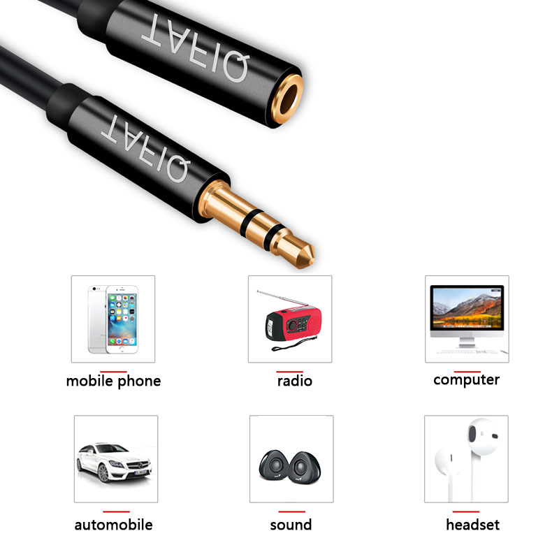 ouchuangbo1m/2m aux Cable 3.5mm Audio Extension Cable Jack Male to Female  for Car Earphone Speaker