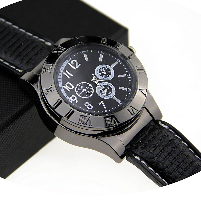 1 PCS Military Lighter Electronic Watch Windproof Flameless Cigarette Men Lighter Watches Men Watch