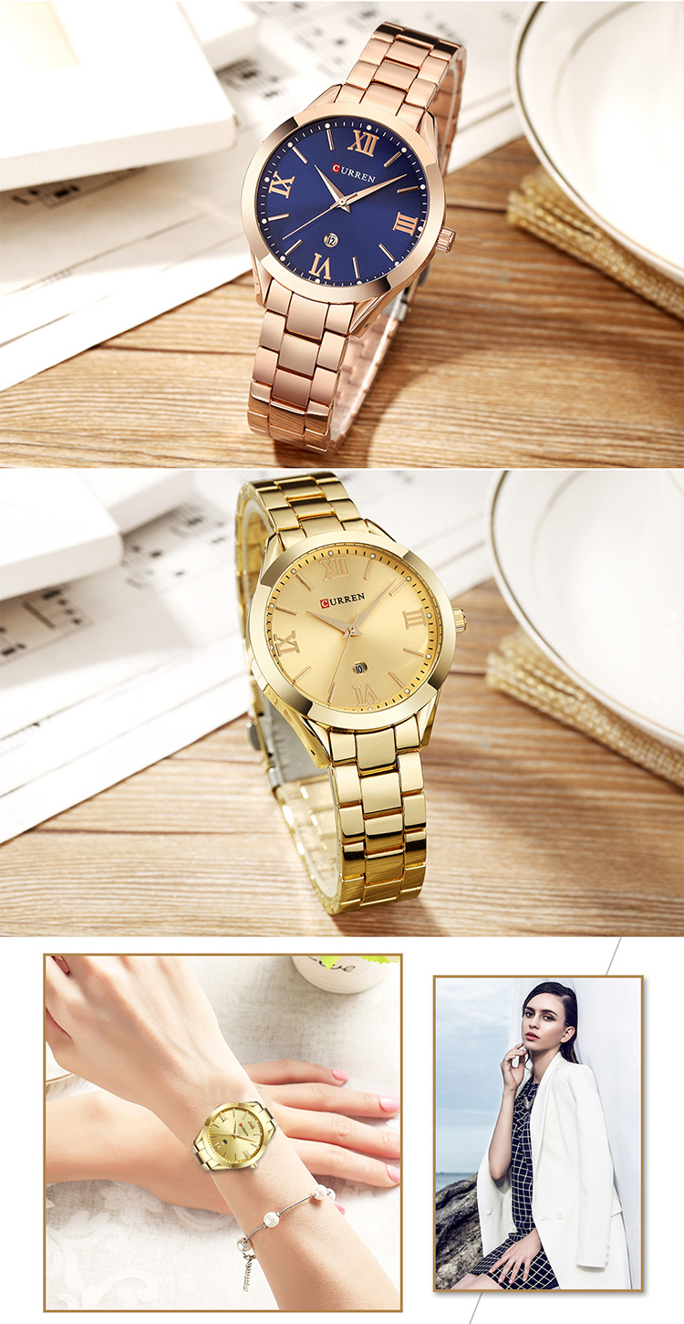 Curren Carren 9007 Women's Steel Strap Casual Quartz Watch Simple Watch Women's Watch