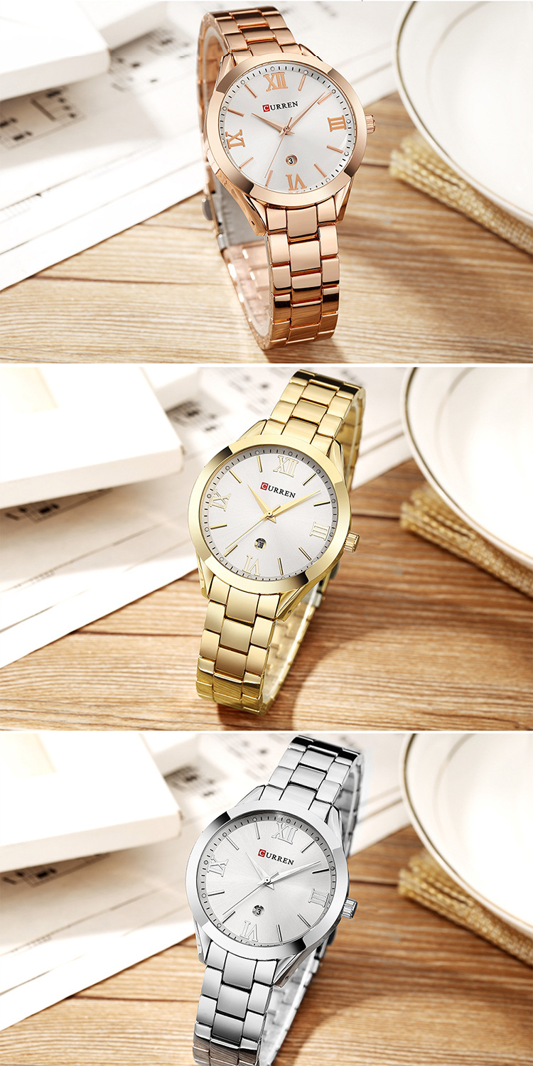 Curren Carren 9007 Women's Steel Strap Casual Quartz Watch Simple Watch Women's Watch