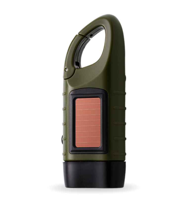 Solar hand electric torch portable LED emergency torch household outdoor lighting buckle