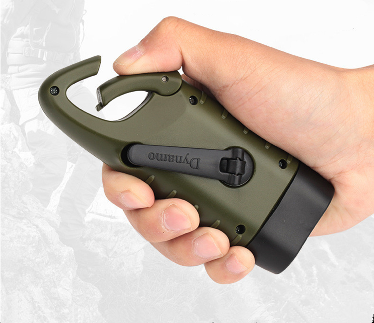 Solar hand electric torch portable LED emergency torch household outdoor lighting buckle