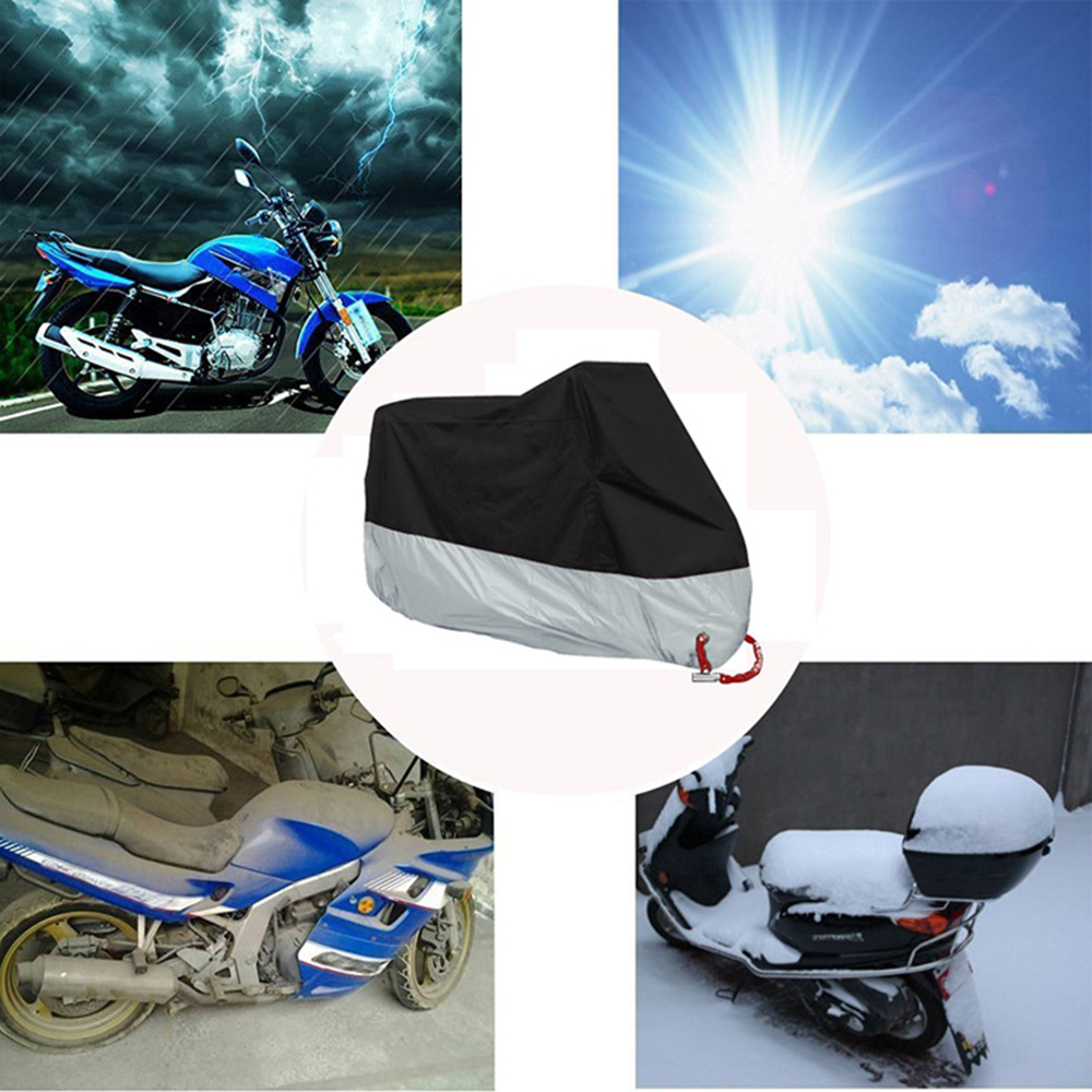 Motorcycle cover with lock hole 190T rain proof, sun proof and dust-proof cover for all seasons