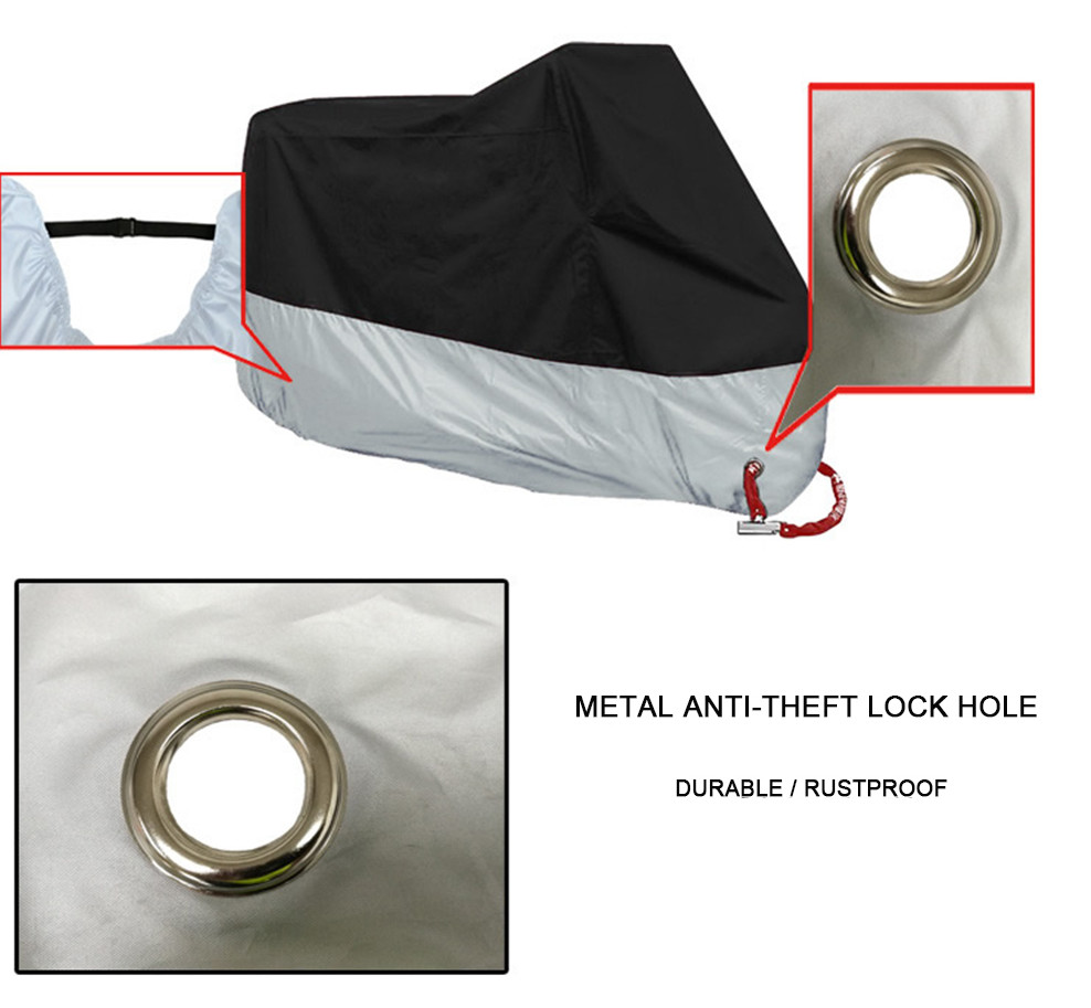 Motorcycle cover with lock hole 190T rain proof, sun proof and dust-proof cover for all seasons