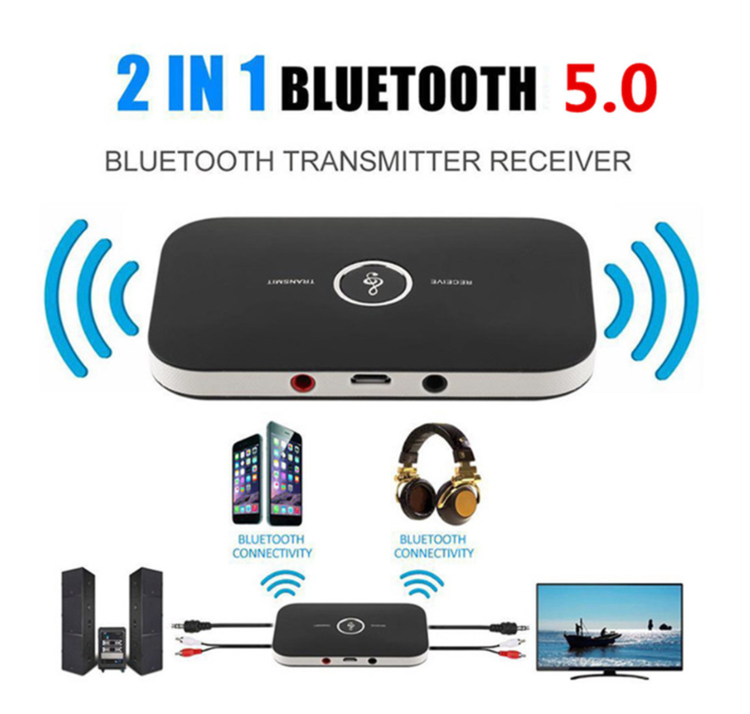 Bluetooth 5.0 wireless audio adapter receiving and transmitting two in one stereo suitable for TV, computer and mobile phone
