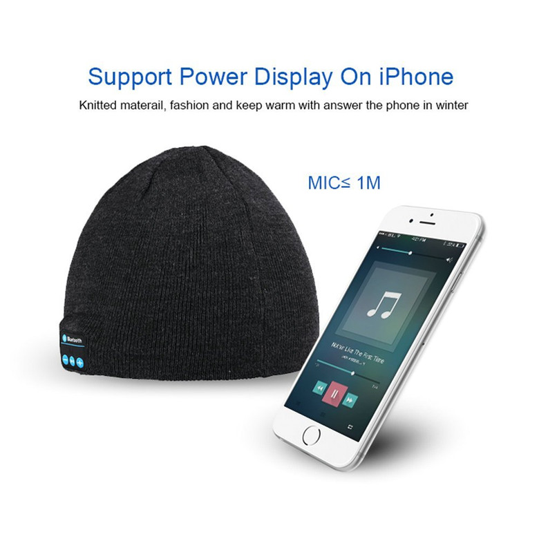 Bluetooth hat wireless headset knitted hat wireless Bluetooth receiver audio music Bluetooth headset