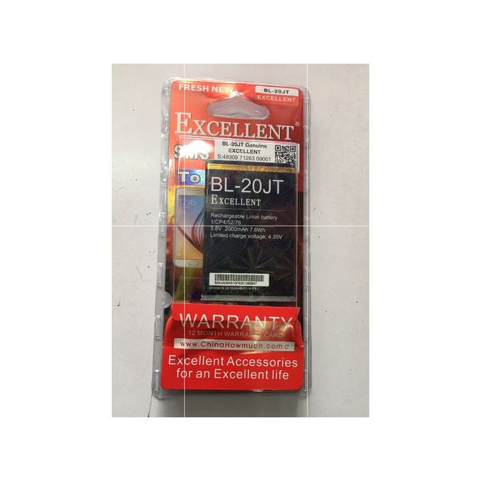 Excellent Mobile Phone Battery For Tecno F1 BL-20JT - Black
